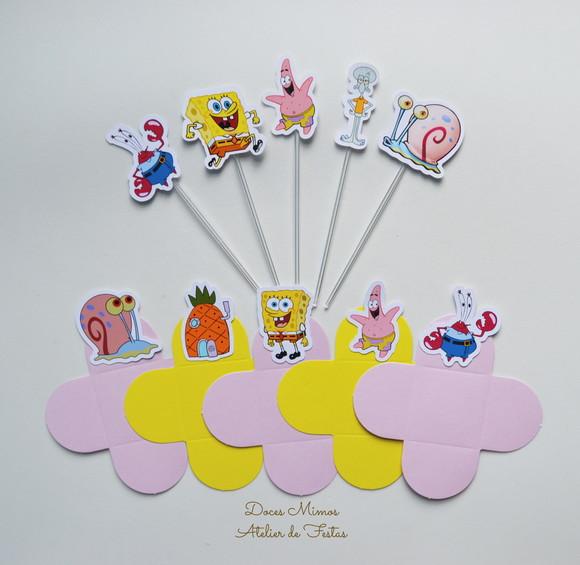 Bob Esponja Forminhas + Toppers