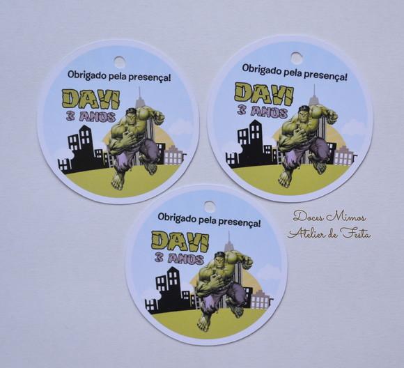 Tag Lembrancinha Hulk Personalizada | Festa Super-Herói