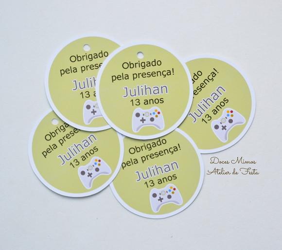 Tag Lembrancinha Personalizada Xbox | Festa Gamer Infantil