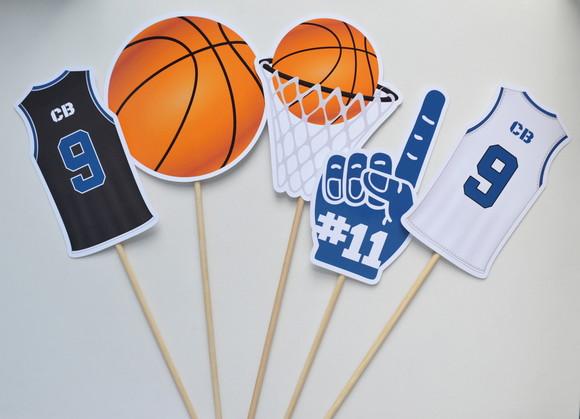 Palitões Decorativos Basquete - 10 Unidades