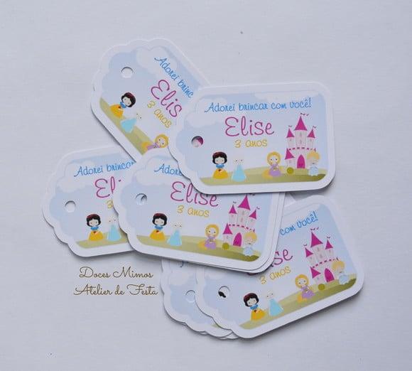Tag Lembrancinha Princesas | Personalizada para Festa