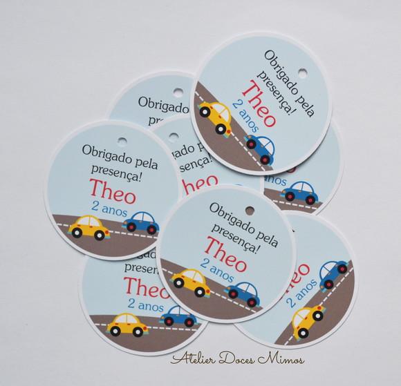 Tag Lembrancinha Carrinhos Personalizada | Festa Infantil