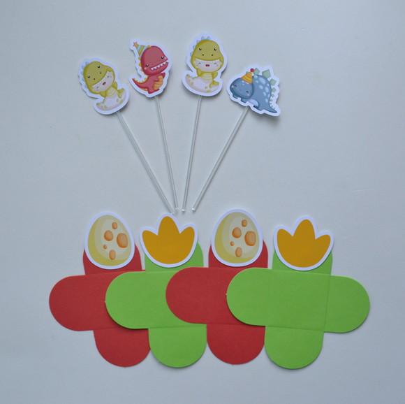 Forminhas + Toppers Dino Baby