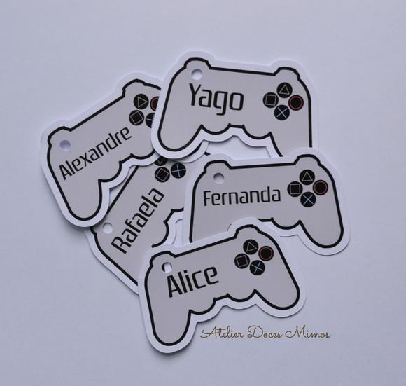 Tag Vídeo Game com Nome dos Convidados