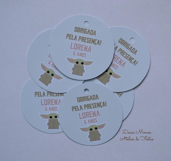 Tag Lembrancinha Baby Yoda Personalizada | Festa Star Wars