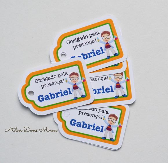 Tag Lembrancinha Cientista Personalizada | Festa Científica