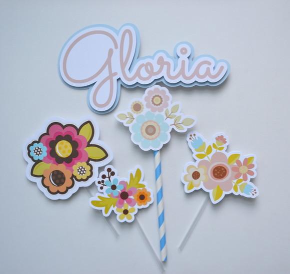 Topo de Bolo Flores