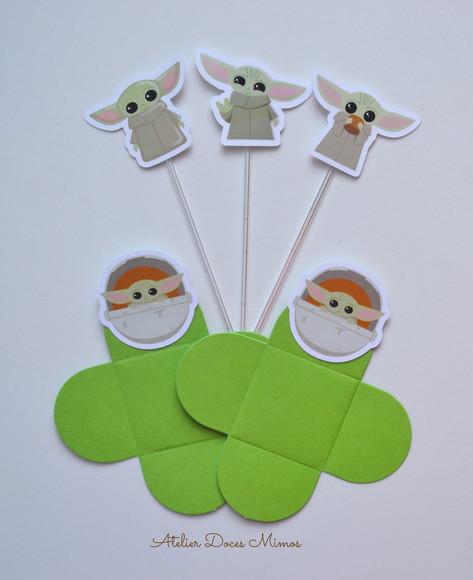 Baby Yoda Combo Forminhas + Toppers