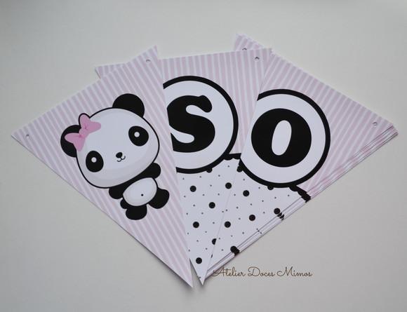 Bandeirolas Panda Rosa
