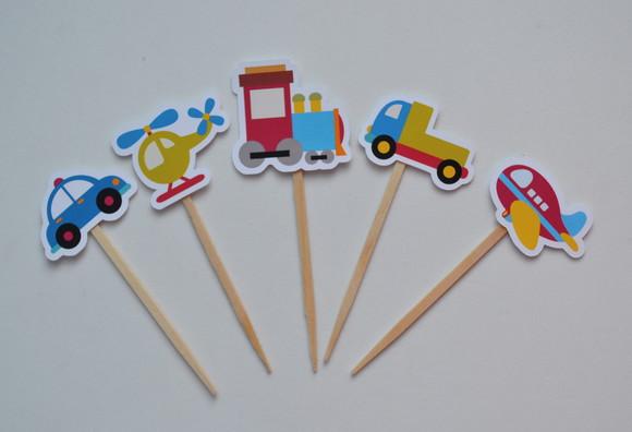 Topper de Doces Meios de Transporte (30 Unid.)