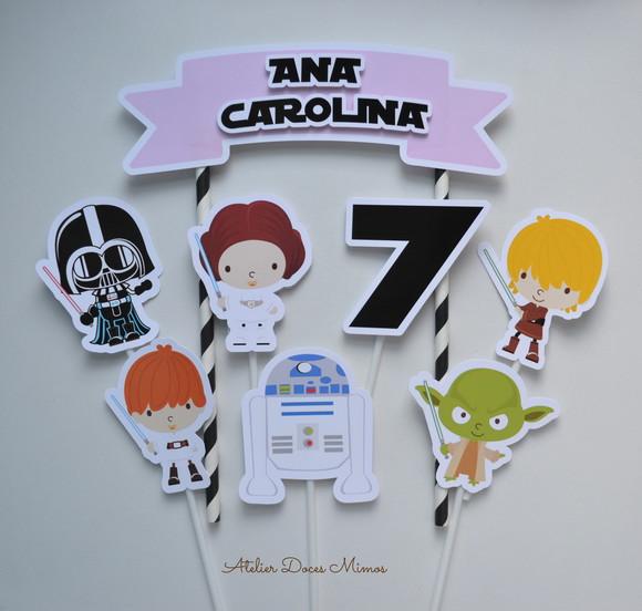 Topo de Bolo Star Wars Menina