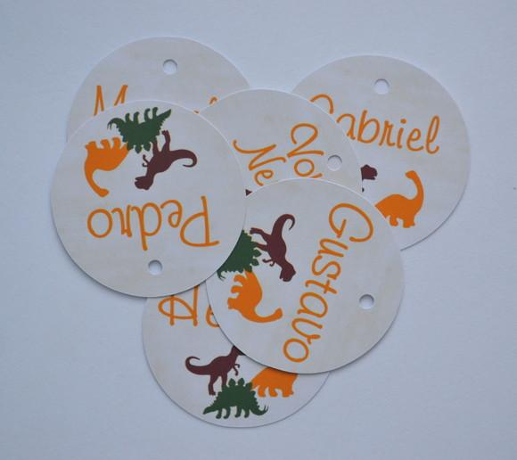 Tag Lembrancinha Dinossauro Personalizada para Festa Infantil