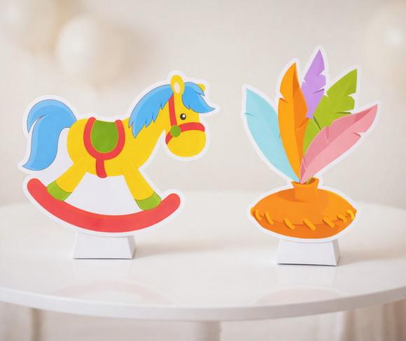 Totem de Mesa Brinquedos c/ Cx Pirâmide