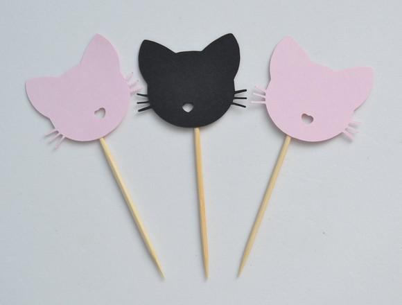 Topper para Doces Gatinhos (20 Unidades)