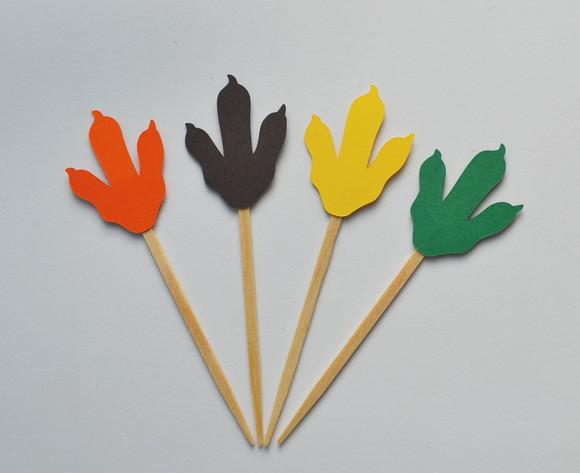 Topper de Doce Pegada de Dinossauro (20 Unidades)