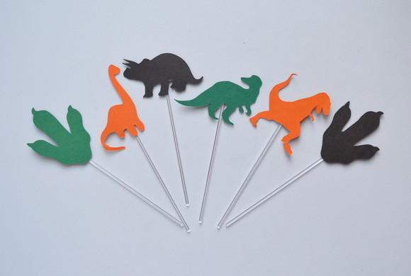 Topper de Doces Silhueta de Dinossauro (20 Unidades)