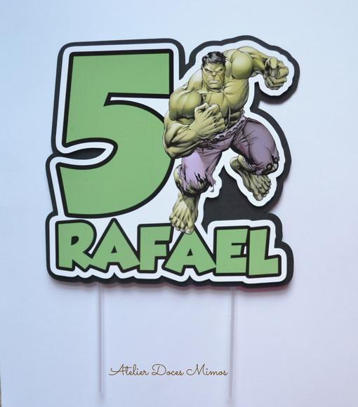 Topo de Bolo Hulk