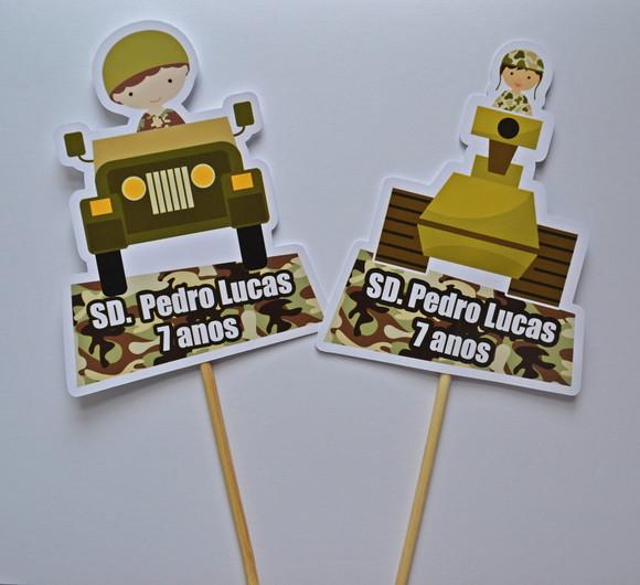 Palito Decorativo Militar - 10 Unidades