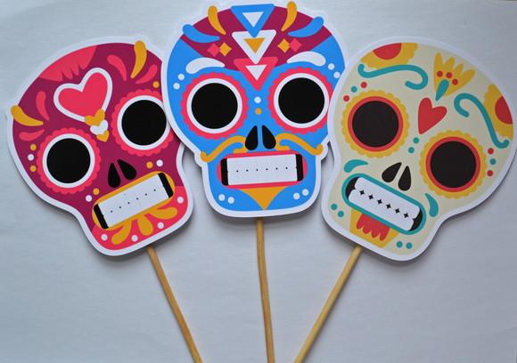 Palitões Decorativos Caveira Mexicana - 10 Unidades