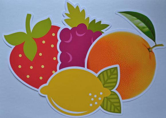Apliques Frutas 15cm p/ Parede ou Painel (10 Unidades)