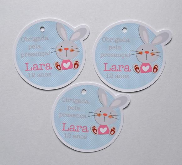 Tag Lembrancinha Coelhinho Personalizada para Festa Infantil