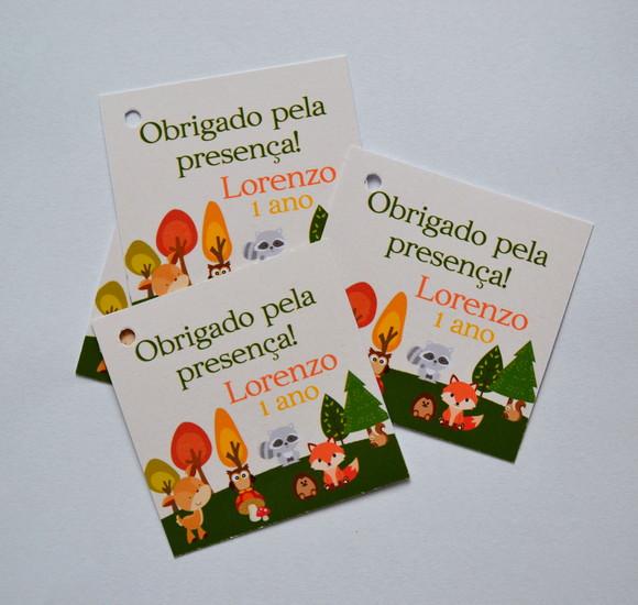 Tag Lembrancinha Personalizada Bosque | Tema Natureza Infantil