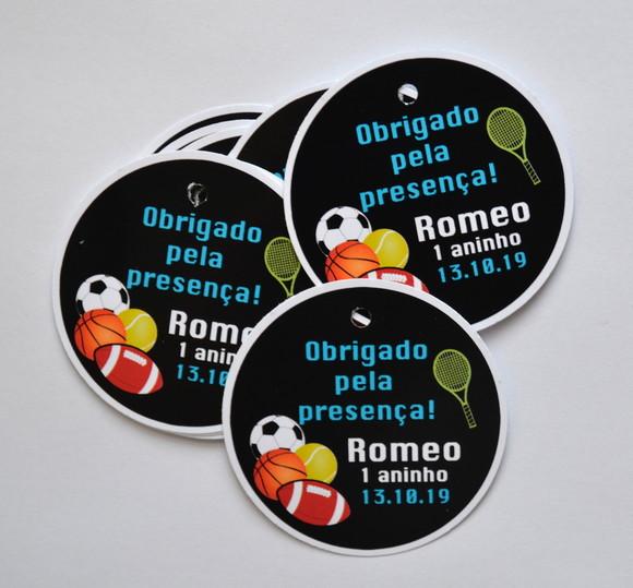 Tag Personalizada Lembrancinha Bolas Esportivas | Festa Esporte