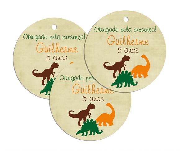 Tag Lembrancinha Dinossauro Personalizada | Festa Infantil