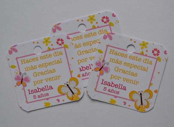 Tag Lembrancinha Flores e Borboletas Personalizada