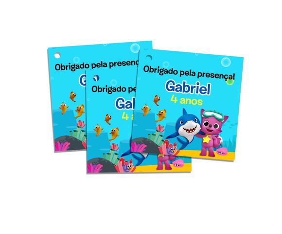 Tag Lembrancinha Baby Shark Personalizada | Festa Infantil