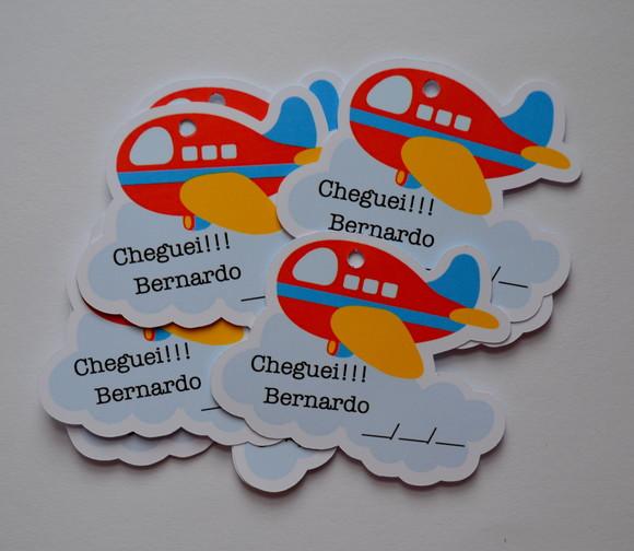 Tag lembrancinha Maternidade Avião
