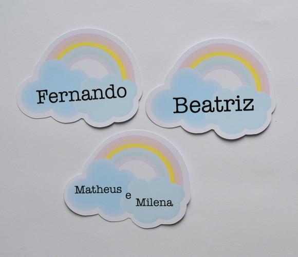 Tag Arco-íris com Nome dos Convidados