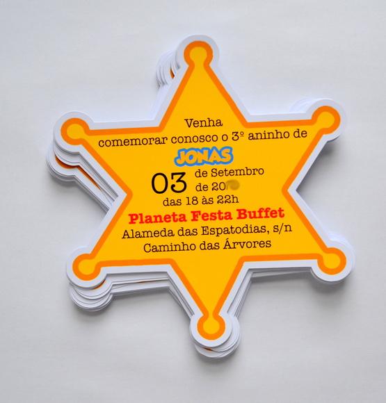 Convite Toy Story sem Envelope