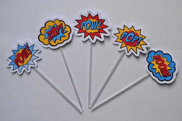 Topper Onomatopéias Super Heróis
