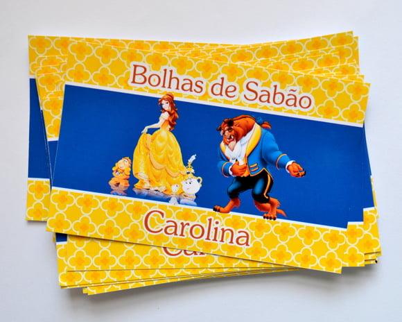 Adesivo para Bolha de Sabão a Bela e a Fera