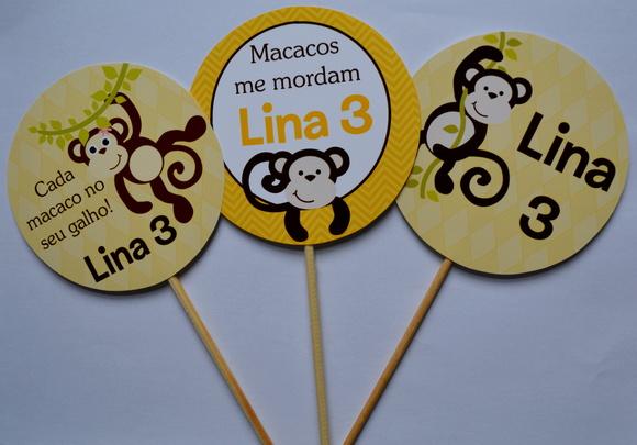 Palito Decorativo Macaquinho - 10 Unidades