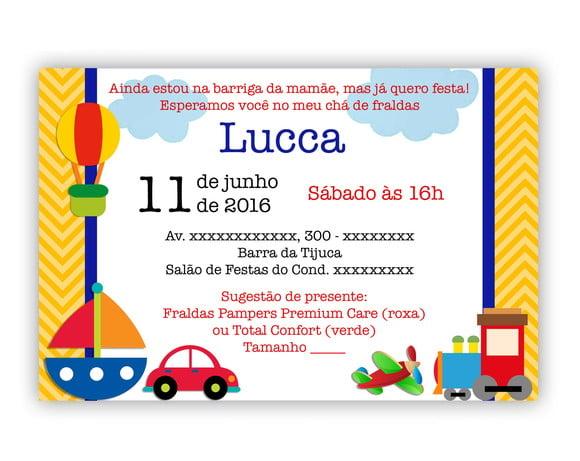 Convite Digital Chá de Fraldas/bebê