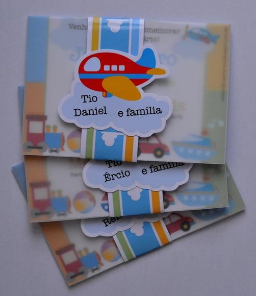 Convite Brinquedos c/ Tag Personalizada