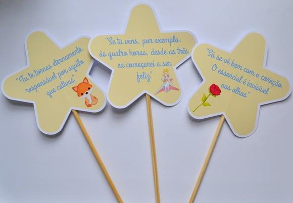 Palitões Decorativos Pequeno Príncipe - 10 Unidades