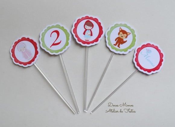 Topper p/ Doces Chapeuzinho Vermelho