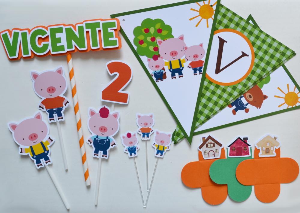 Kit Festa personalizada 3 Porquinhos