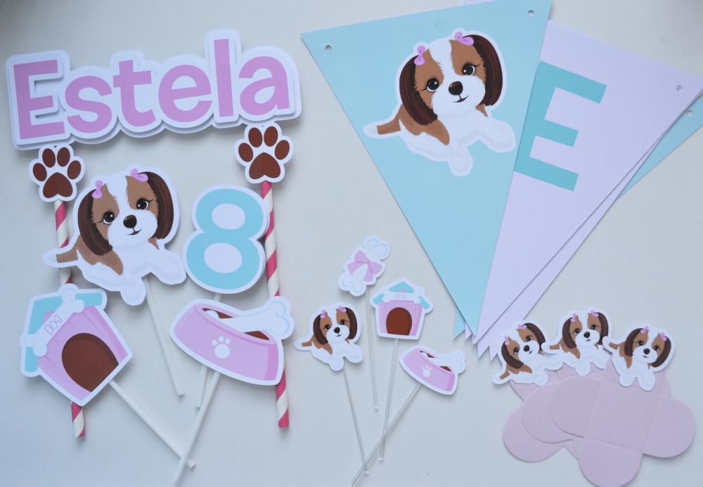 Kit Festa Personalizado Pet Cachorrinho | Decoração Especial