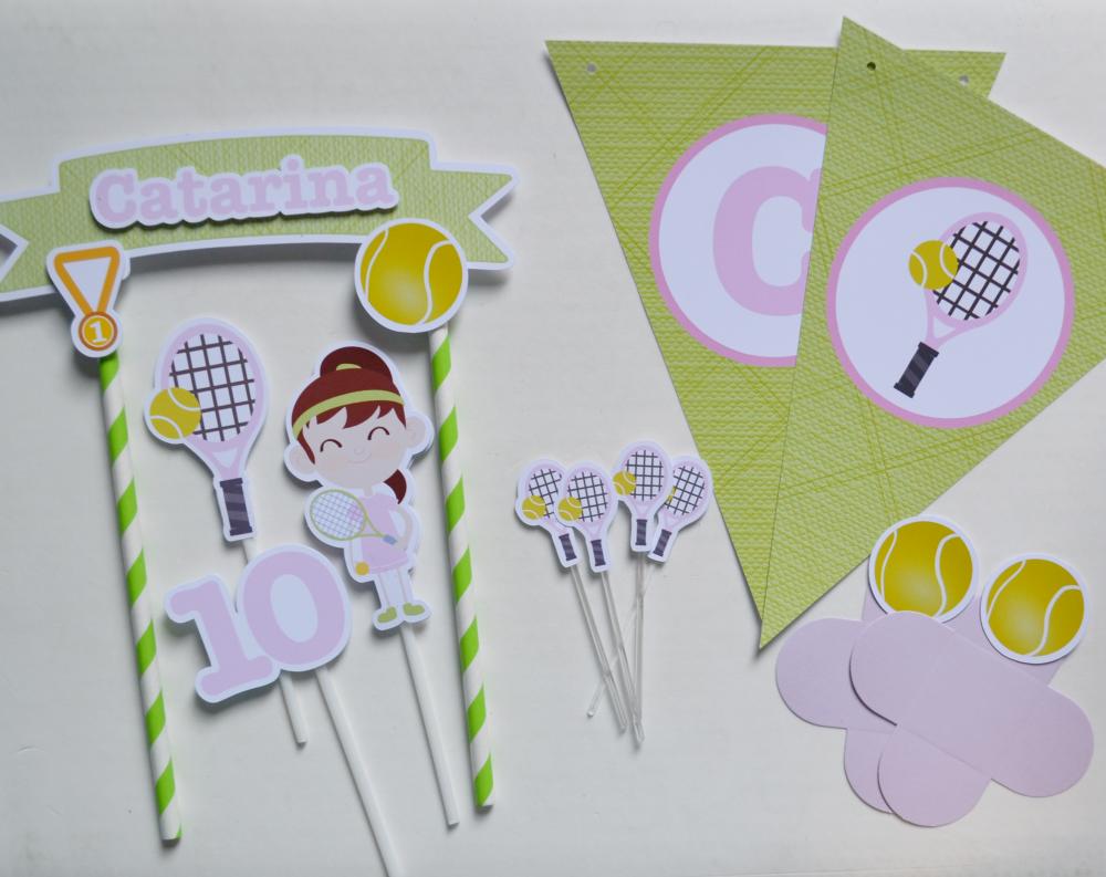 Kit Festa Personalizada Jogo de Tênis | Decoração Criativa
