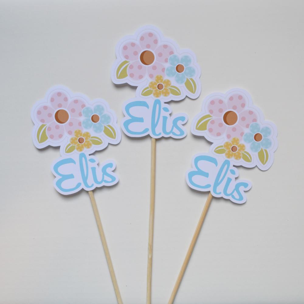 Kit Festa Personalizada Flores Floral | Decoração Delicada