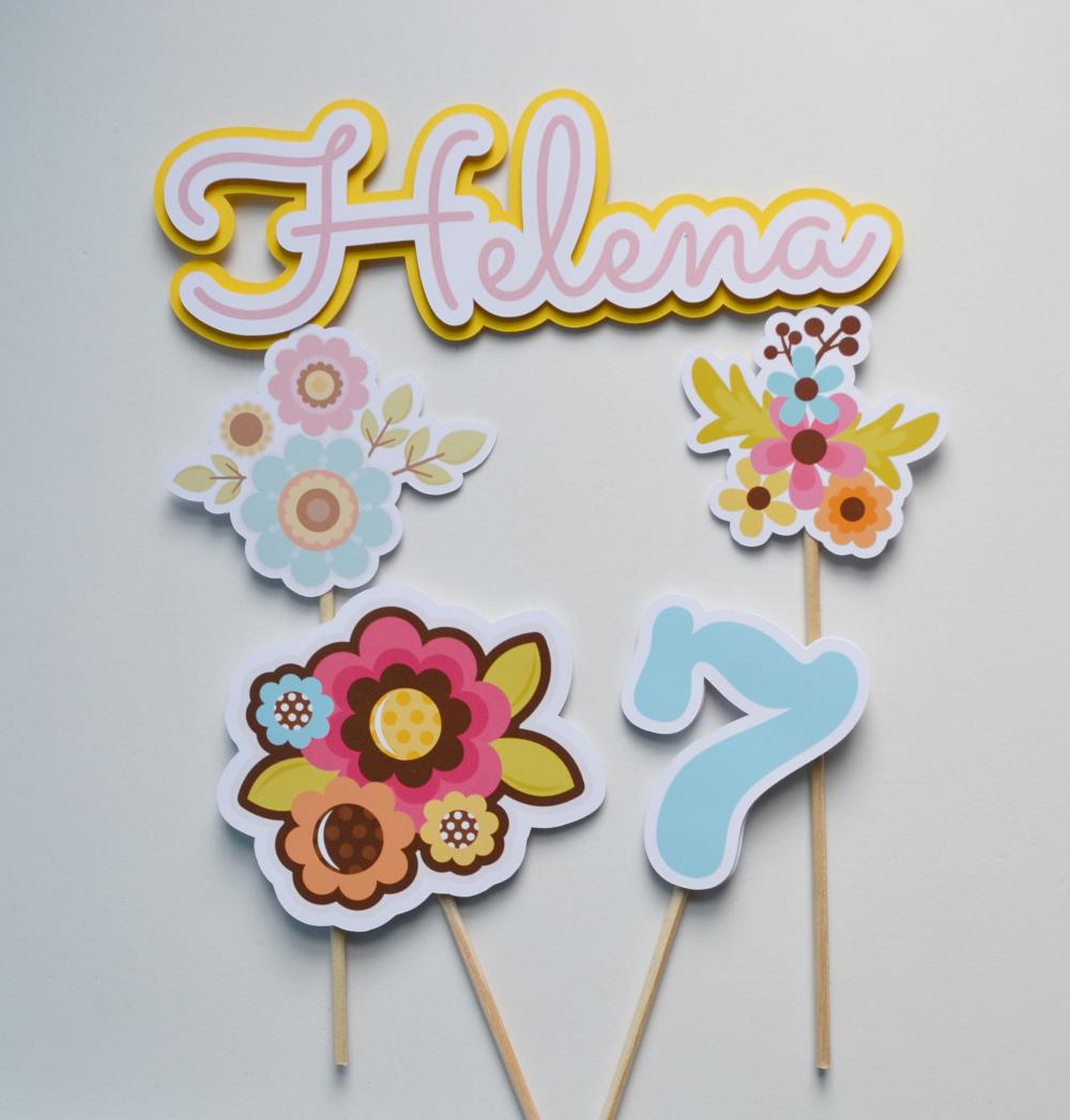 Kit Festa Personalizada Flores Floral | Decoração Delicada