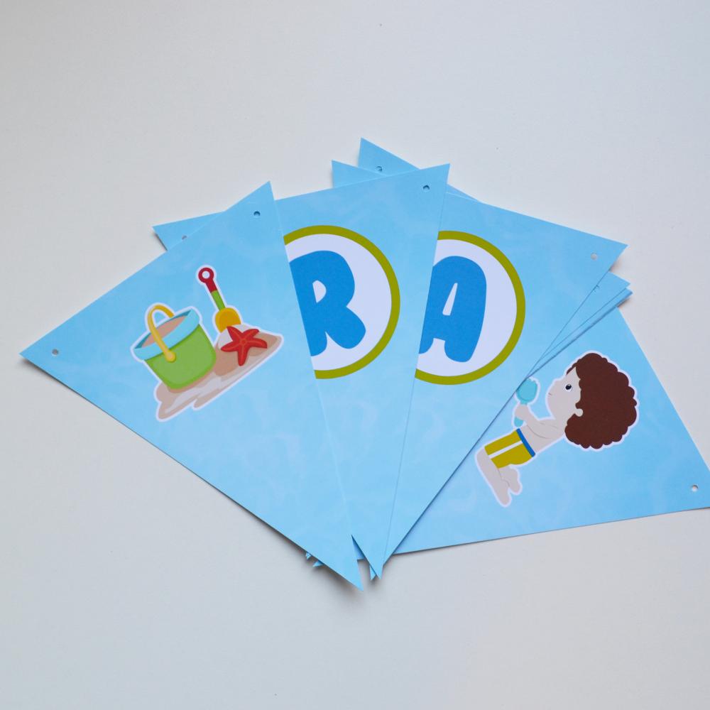 Kit Festa Personalizada Praia | Decoração Temática Tropical