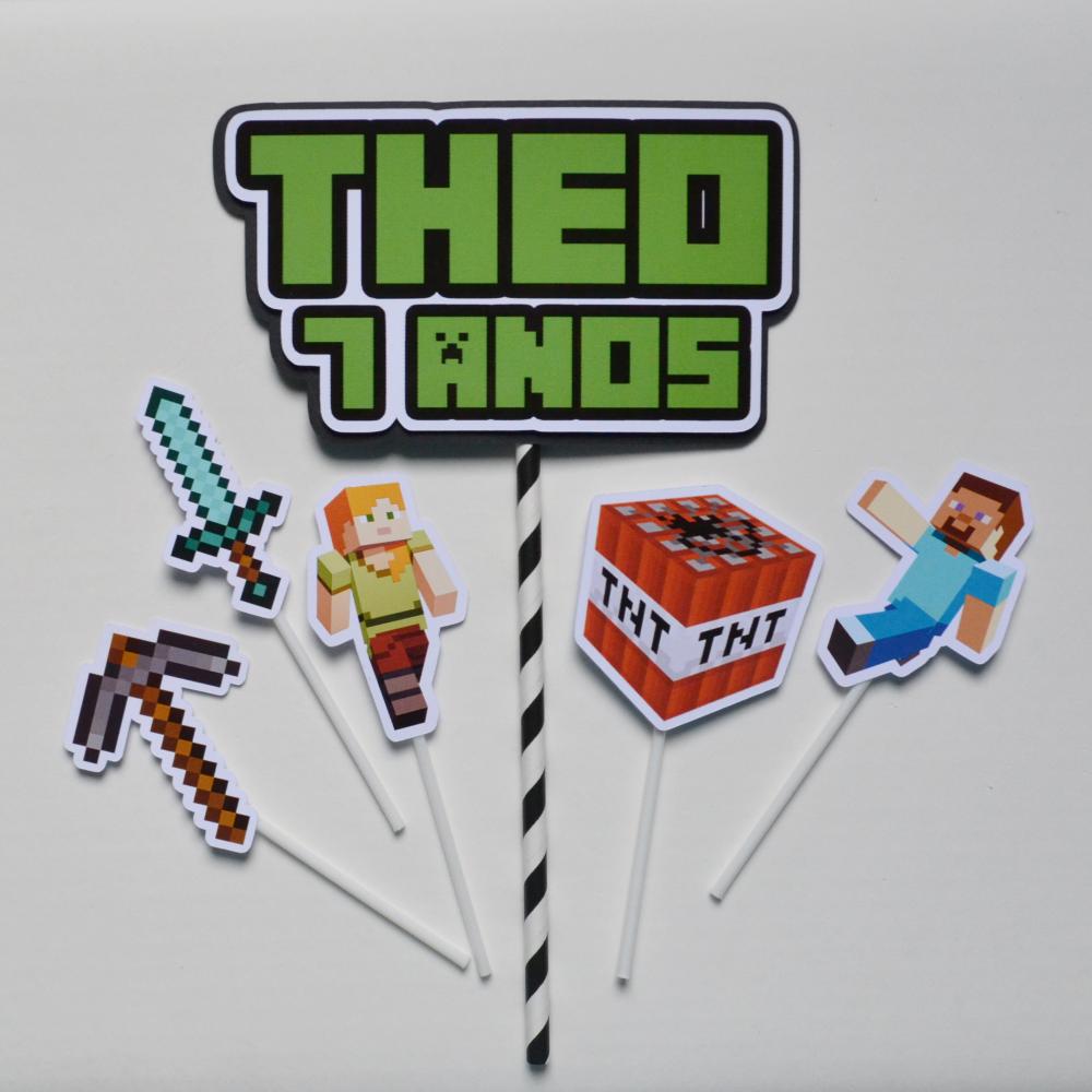 Kit Festa Minecraft Personalizado | Decoração Gamer Infantil