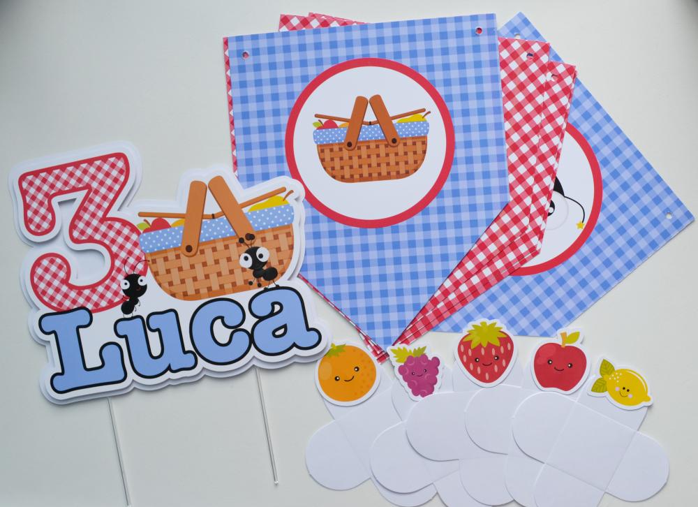 Kit Festa Picnic Personalizado | Decoração Picnic Infantil