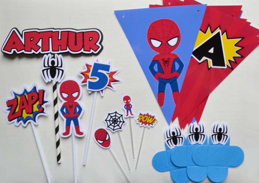 Kit Festa Homem-Aranha Personalizado para Aniversário