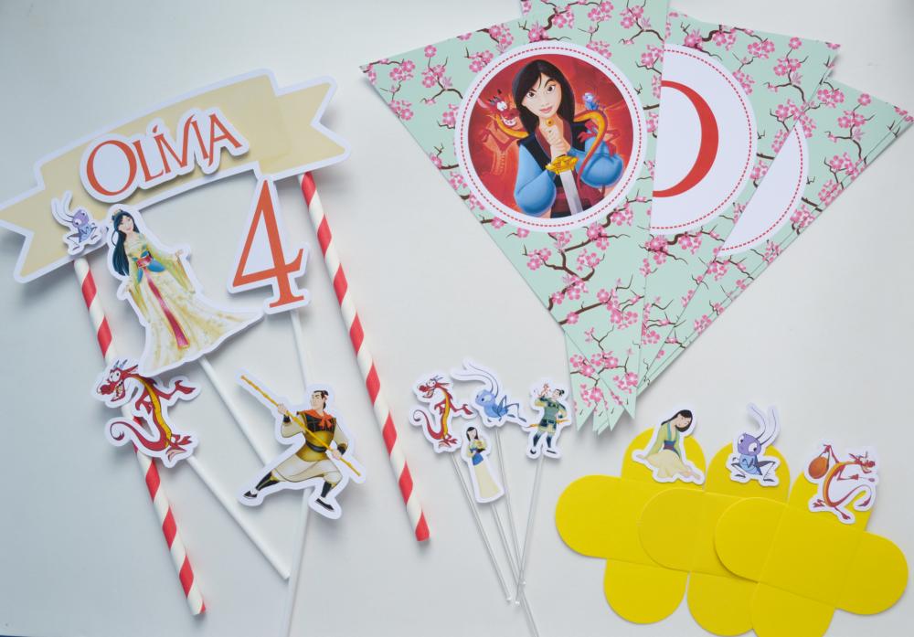 Kit Festa Mulan Personalizado | Festa Princesa Oriental